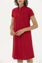 Us Polo Women's Polo Neck Red Knitted Dress - 5