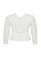 White Lace V Neck Button up Plus Size Woven Blouse Tbbss24Af00091 - 8