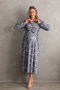 Long Maternity and Maternity Printed Woven Dress - 2
