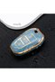 Peugeot Compatible 208, 308, 508, 2008, 3008, 5008 Gold Edge Tpu Key Case Cover (Black) - 6