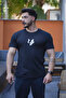 Kurt Baskılı Basic T-Shirt Siyah