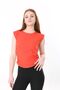 Side drawstring crew neck sleeveless blouse, Flaming Ribbed Camisole Fabric -cotton-likra - 2