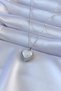 316L Steel Silver Color Pearled Heart Model Zircon Stone Women's Necklace