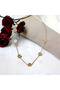 Yonca Model 5-Piece Yonca Gold Steel Necklace Gift for Lover or Friend