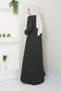 Women's Hijab Coat with Pocket and Stone Detail - 6