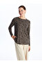 Crew Neck Patterned Long Sleeve Women's T-Shirt