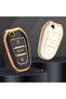 Peugeot Compatible 208, 308, 508, 2008, 3008, 5008 Gold Edge Tpu Key Case Cover (Red) - 8