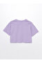 Girl - Crew Neck Printed Short Sleeve T-Shirt - 2