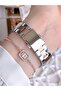 Silver/Rose Gold Women's Watch with Woven Strap, Non-Tarnishing, 3 Atm, Special Design BF21127-E - 4