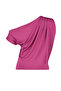 Fuşya Regular/Normal Kalıp Asimetrik Yaka Sıfır Kol Esnek Örme Bluz TWOSS24BZ00396 - 8