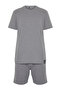 Gray Regular Fit Waffle Knitted Shorts Pajamas Set TMNSS23PT00036 - 7