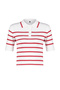 Krem Premium Kalite Polo Yaka Çizgili Triko Kazak TWOSS24KZ00048 - 7