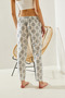 Women's White Black Patterned Pajama Bottoms 60251159 - 6