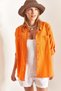 Women's Shirt - Double Pocket Oversize Linen Shirt - 4