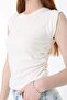 Side drawstring crew neck sleeveless blouse, Flaming Ribbed Camisole Fabric -cotton-likra - 5