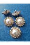 1.5 cm 5 Pcs Inner and Crystal Stone Yellow Metallized Button