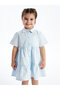 Shirt Collar Short Sleeve Baby Girl Dress - 3