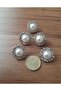 1.5 cm 5 Pcs Inner and Crystal Stone Yellow Metallized Button - 2