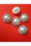 1.5 cm 5 Pcs Inner and Crystal Stone Yellow Metallized Button - 4