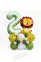 Lion Balloon Birthday Balloon Set Safari Moss Green Cream Number Balloon Retro EASY INSTALLATION WITH VIDEO