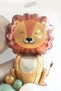 Birthday Balloon Set with Lion Balloon Safari Mildew Green Cream Number Balloon Retro EASY INSTALL VIDEO - 4