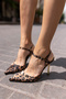 VISLE WOMEN'S LEOPARD MATERIAL HEELED SHOE - 8