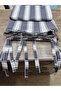 Gray-White Striped Custom Made Luxury Cornice Tarpaulin Balcony Curtain