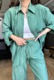 Mint Textured Shirt Pants Set