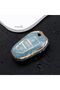 Peugeot Compatible 208, 308, 508, 2008, 3008, 5008 Gold Edge Tpu Key Case Cover (Blue) - 7