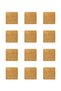 Placemat Set, 12 Pieces, 3mm Raw MDF, 9.5cm x 9.5cm Square , Laser Cut