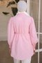 Women's Striped Shirt with Rope Detailed Waist 2093-1 Pink - 5
