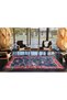 Vintage Blue Red Floral Modern Decorative and Woven Base Carpet Miravip998 - 3