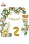 Luxurious Green Giraffe Foot Tiger Foil Birthday Party Ballon Set Ornament - 2