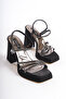 Lami̇n Model Black Evening Dress Heelled Shoes
