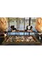 Green Framed Rose Modern Patterned Decorative Washable Carpet Miravip8298 - 3