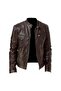 Men's Brown Judge Collar Genuine Leather