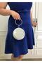 Silver Color Polished Stone Embroidered Women's Evening Dress Portfolio Clutch Bag - 3