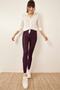 Women's Plum High-Waist Shaping / Sculpting Shiny Disco Leggings for Everyday and Sports Use - Shapes by 1 Size - 2