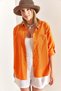 Women's Shirt - Double Pocket Oversize Linen Shirt - 6