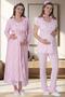 4-Piece Lace Dressing Gown Nightgown Pajamas Maternity Set 75% Cotton 25% Viscose (Boxed)