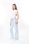 Side drawstring crew neck sleeveless blouse, Flaming Ribbed Camisole Fabric -cotton-likra - 2