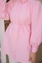 Women's Striped Shirt with Rope Detailed Waist 2093-1 Pink - 3