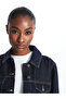 Shirt Collar Plain Long Sleeve Women's Jean Jacket - 3