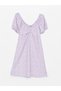 Sweetheart Neckline Floral Short Sleeve Women's Dress - 6