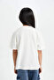 Girl's Oversize Fit Crew Neck Back Printed Short Sleeve T-Shirt - 4