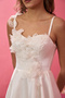 White Three-dimensional Lace Detailed Light Satin Wedding Dress and Wedding Dress - 4
