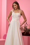White Three-dimensional Lace Detailed Light Satin Wedding Dress and Wedding Dress - 3
