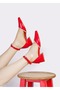 5 Bont Rhinestone Red Patent Leather Belly - Slit Design - 4