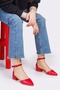 5 Bont Rhinestone Red Patent Leather Belly - Slit Design - 2