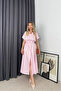 Powder Pink Belted Shirt Dress